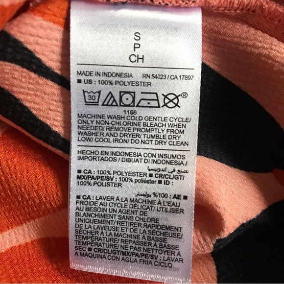 Old Navy Orange Floral Sleeveless Satin Top, S - Picture 9 of 9